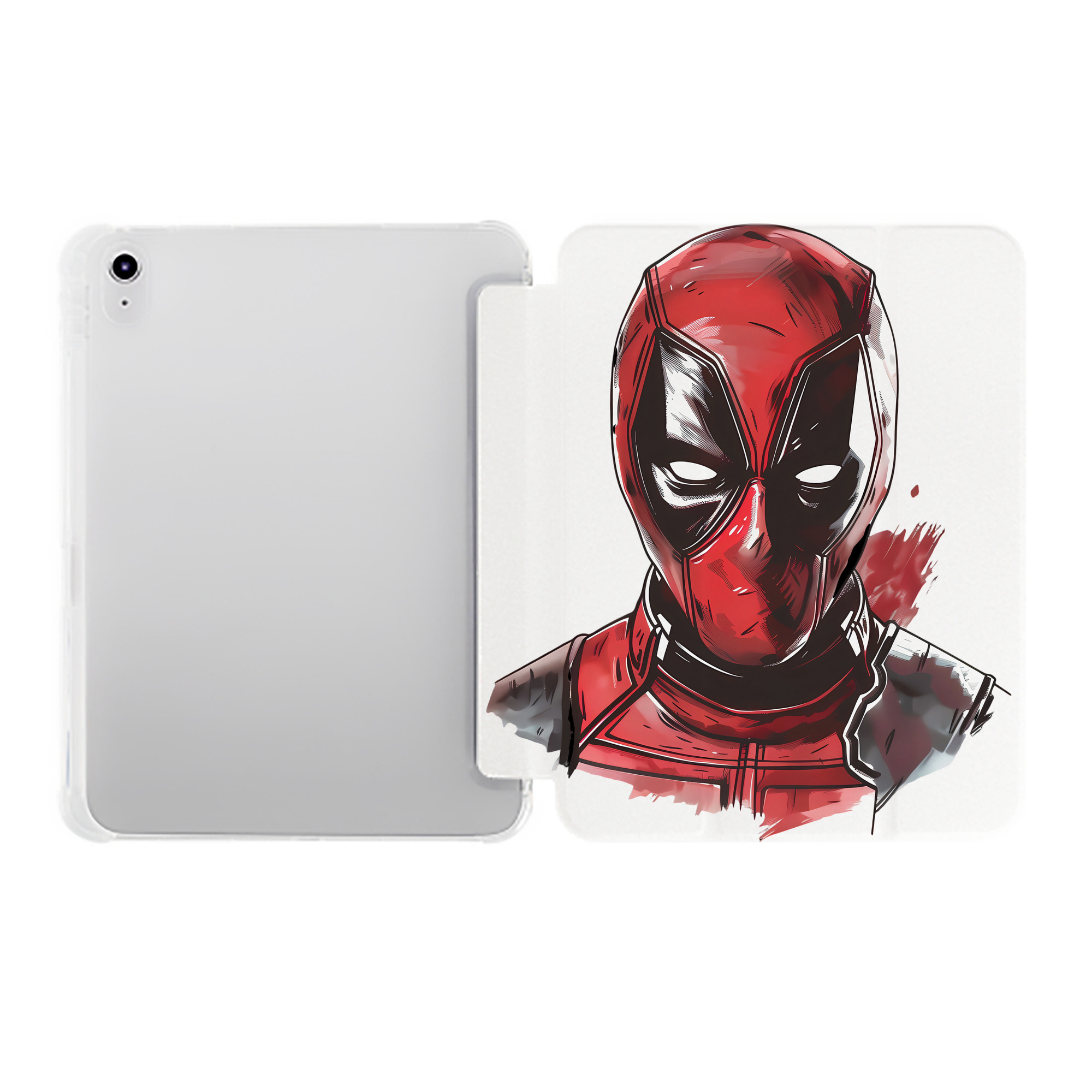 （画像用） Deadpool デッドプール IPad ケース ペン収納付き 三つ折りスタンド PUレザー×シリコン 対応機種9.5/10.5/10.9インチ